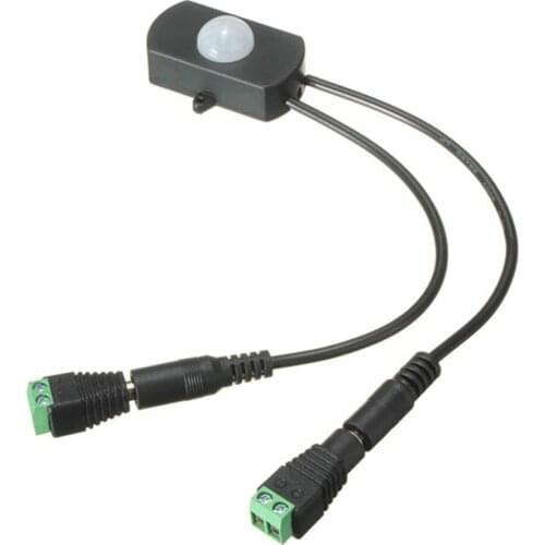 Mini PIR Sensor Body Infrared Motion Sensor Switch 5A With Male Female Power Jack Adapter for Camera LED Strip 5V-24V FZ3390