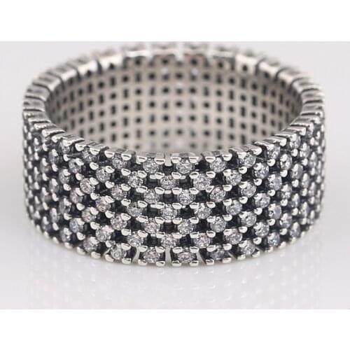 S925 Silver Ring Sparkling With Crystal Rings For Women Wedding Party Gift fit Lady Fine Jewelry