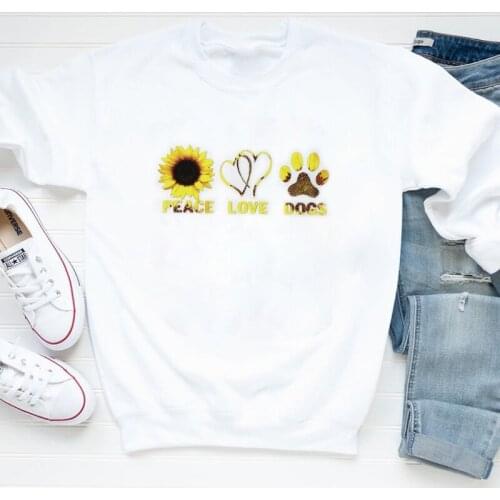 Colored Peace Love Dogs Sweatshirt Aesthetic Women Christian Kindness Sweatshirts Funny Long Sleeve Graphic Dog Mom Pullovers