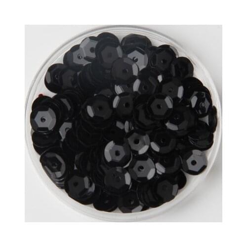 50g 6mm Cup Round Sequin Paillettes Sewing Decoration Artesanatos Acessorios Black Spangles