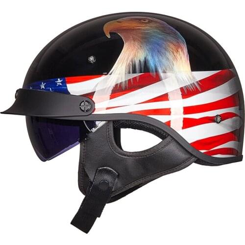 LS2 OF526 Open Face Motorcycle Helmet Retro Man Woman Half Helmet Vintage Scooter With Inner Lens And Peak Capacete Moto