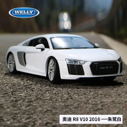 1:18 scale For Audi R8 Sport Car Model Simulated Alloy Car toy model with Suspension Steering wheel control front wheel steering