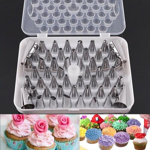 52 Pcs Stainless Steel Bakery Pastry Tools Cream Cake Decorating Tips Icing Piping Nozzles Set Kitchen Cake Decorating Tools