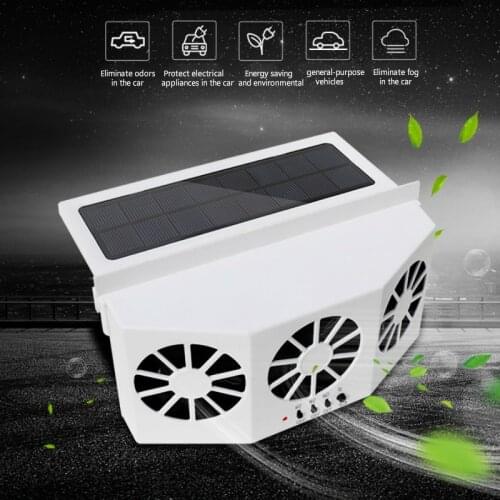 3 Portable Cooler Solar Fan Energy Exhaust Vent Air Cooler Conditioner Safe Car Auto Fan Cooling Exhaust Ventilating Fan