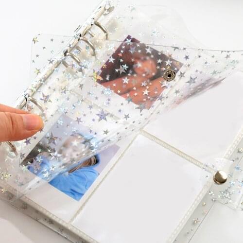PVC Portable Photo Album 3/5 inch Glitter photo album Home Picture Case Jelly Glitter Color Photo Album Name Card ID Holder Card