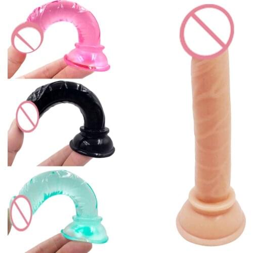 Super Soft and Mini 4Color 14.4*2.2CM Simulate Dildos Artifivial lifelike With Suction Cup Female Masturbator Adult Sex Product