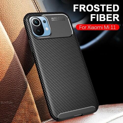 Carbon Fiber Texture Case For Xiaomi Mi 11 Lite 5G 6.55" Mi11 Light Xiami Xaomi Xiomi 11Lite Silicone Bumper Phone Covers Fundas