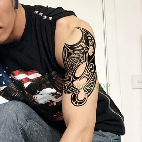 Waterproof Temporary Tattoo Sticker Tribal Totem Fake Tatto Flash Tatoo on Body Back Leg Arm belly large size for Women Men girl