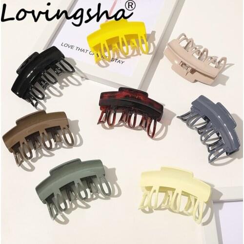 LOVINGSHA Women Hair Accessories Hair Claws Ladies Hair Crab Clamps Solid Lady Ponytail Hair Female Girl Holder Rope FC193