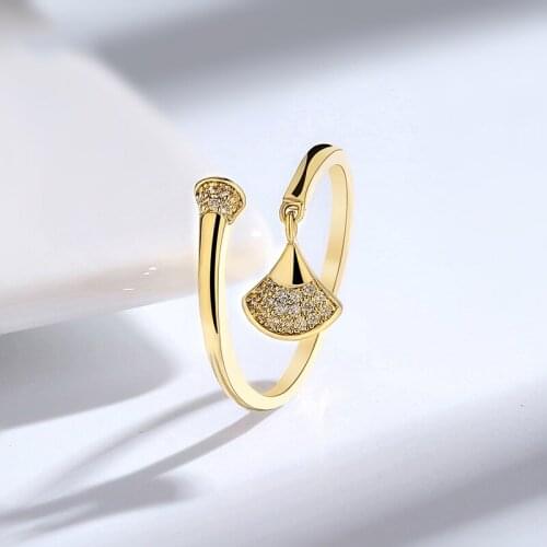 Fan Shaped Opening Ring Female Ins Fashion Extremely Simple Forefinger Joint Ring Small Finger Tail Joint Personalized Free Ship