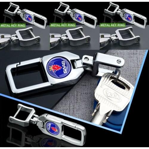 1pcs Car Logo Keyring Auto Keychain Key Trinket Hook Automotive Goods for SAAB 93 Vector Aero Pantalla Radio Android 95 Gripen