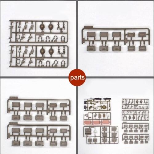 1Pack Stickers/Machine Gun Barrel/Side Rack/Long Rope Self-assembly Accessories for Henglong Pershing M26 Tank 3838-1