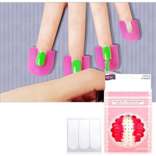 10 Size Nail Protector Cover Nail Forms 26 Pcs for Finger Cover Nail Polish Shield Protector French Manicure Protector