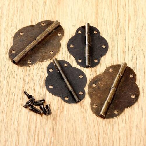 2Pcs Antique Bronze Cabinet Hinges Door Butt Hinge Furniture Accessories Wood Box Hinges Fittings For Furniture 46*34mm 56*42mm