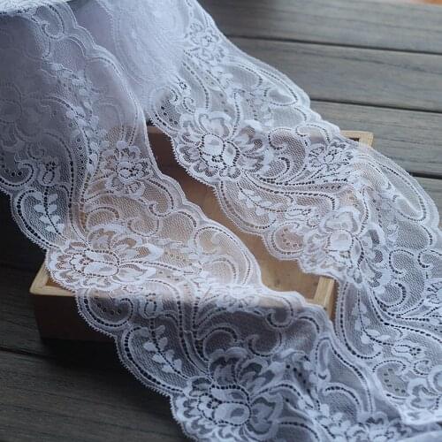 2yards/lot 13cm wide Embroidered Tulle Lace trim mesh lace trim ~white ~beautiful