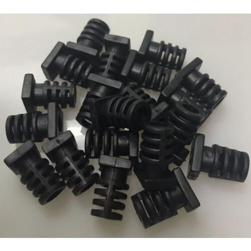 20pcs Rubber Square Strain Relief Cord Boot Cable Sleeve Hose Protector for Power Tool Black White