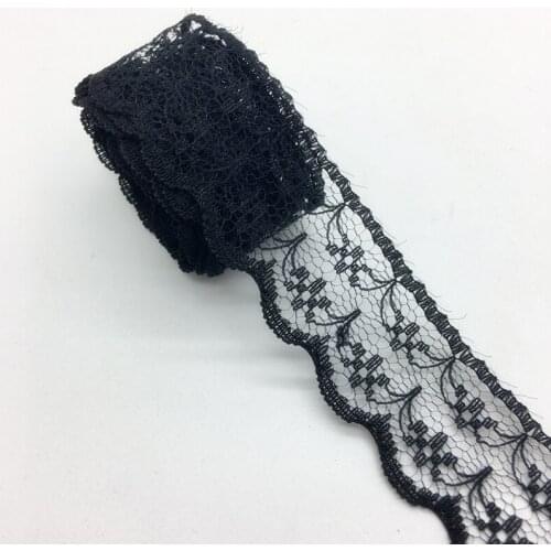 3/4" 20mm Wide (10yards/lot)Black Handicrafts Embroidered Net Lace Trim Ribbon DIY Wedding/Birthday/Christmas Decorations