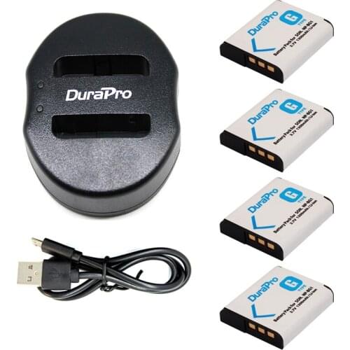 4pc NP-BG1 NP BG1 BG1 Rechargeable Li-ion Battery + Portable Dual USB Charger for SONY HX10 W30 DSC-W210 W100 W110 W120 H10 0036