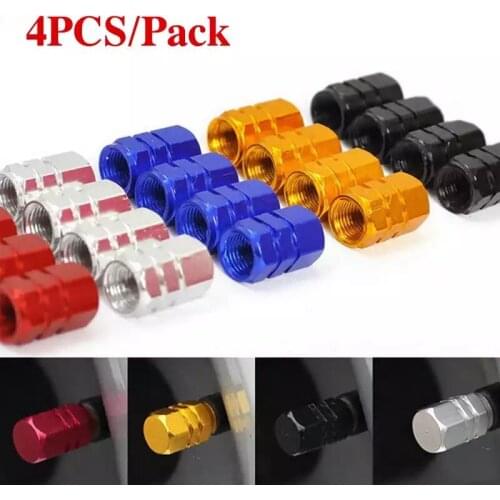4PCS/pack Car Tire Valve Stem Caps Auto Wheel Decoration Metal Alloy Nut Tyre Airtight Screw Cover Car Accessories Universal