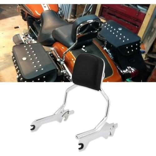 Motorcycle Accessories Chrome PU Leather Passenger Sissy Bar Backrest For Harley Davidson 2018-2021 FLFB FLFBS FXBR FXBRS