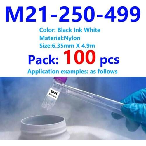 100PK M21-250-499 label Tape Nylon film Label maker machine write Labeller manual labeller for BMP21-PLUS BMP21-LAB label printe