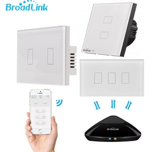 Broadlink TC2 1 2 3 Gang Smart Home WiFi Light Switch 170-240V Glass Panel Wireless Touch Switch Remote Control by RM03 RM Pro