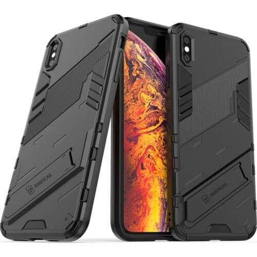 Phone Holder Case For iPhone XS Max Case Bumper Hard Anti-knock Armor Full Back Cover For iPhone XS Max Case For iPhone X XS Max