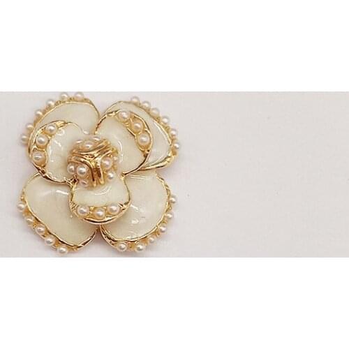 5 PCS 22mm Metal Alloy Drops Glaze Enamel Imitation Pearl Flowers Connectors Charm For Jewelry Making