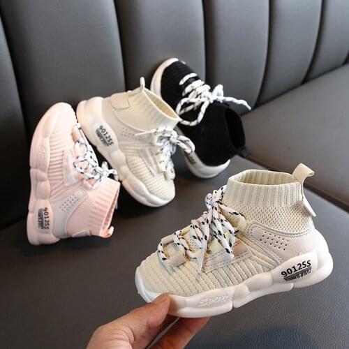 Childrens shoes autumn 2020 flying woven mesh shoes breathable mesh sports shoes boys baby shoes girls running shoes