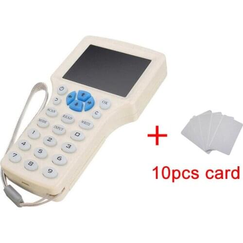 RFID 125khz clone HD diplay key cloning device encryption 13.56mhz smart card duplicator with 10 pieces copy card free