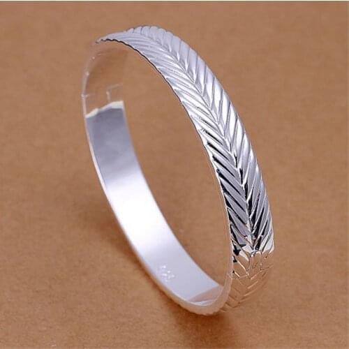 B173 Trendy Silver Color Bracelet 925 Fashion Jewelry Setaria Closed Bangle /atnajkua Axqajoxa
