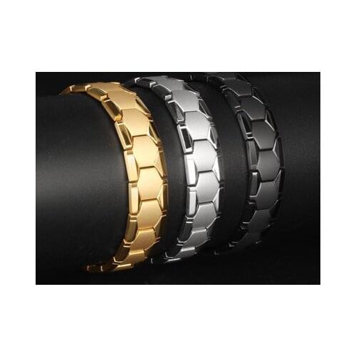 European and American hot selling mens square bracelet germanium domineering germanium grain magnet four-in-one bracelet wide