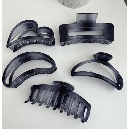 Ins styleretro texture upgrade a variety of shapes big catch clip matte frosted gray hair catch hair clip simple hairaccessories