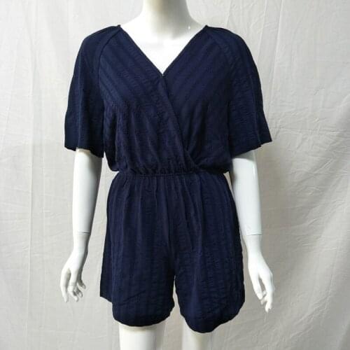 Women Jumpsuits 2020 New Fashion V-neck Without Belt Short-sleeved One-piece Shorts for Women