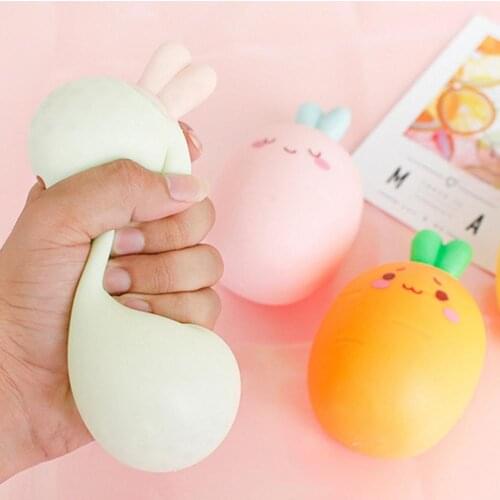 Kawaii Carrot Squishy Slow Rising Stress Relief Squeeze Toys Funny Gadget Vent Decompression Toys for Children Fidget Toys