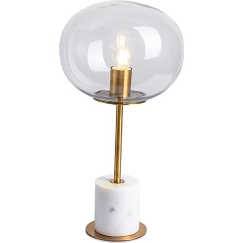 Minimalist Retro Marble Glass E27 LED Bedside Table Lamps for Bedroom Living Room Loft Room Decorative