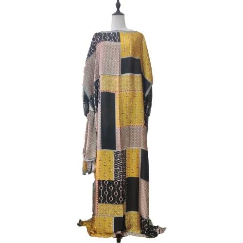 Multicolor Abaya 2021 One-Shoulder Muslim Women Floor Length Kaftan Silk Dress Traditional Hijab Bohemian Long dress