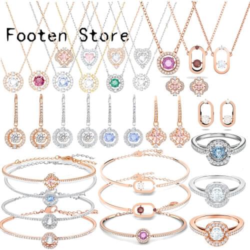 SWA Fashion Ladies Jewelry Charm Exquisite Smart Beating Crystal Set Party Earrings Necklaces Bracelets Jewelry Romantic Gifts