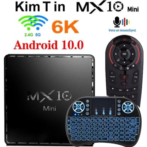 MX10 Mini TV Box Android 10 Fast Set top box 2.4&5G Dual wifi 6K Smart Android 10.0 Media Player BT4.2 Google Voice Youtube 3D