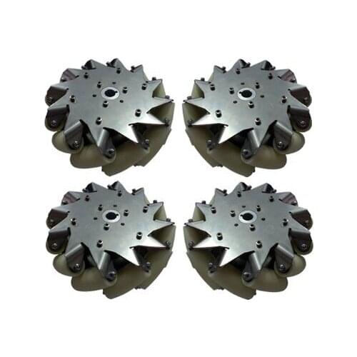 A set of 203mm(8inch) stainless steel body mecanum wheel (4 pieces)/Bearing Rollers 14138