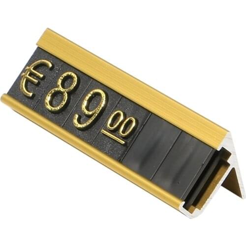 Counter Top Adjustable Price Tags Kit $ Euro, car jewelry clothes numberal digit display cube sign label alloy board stand frame