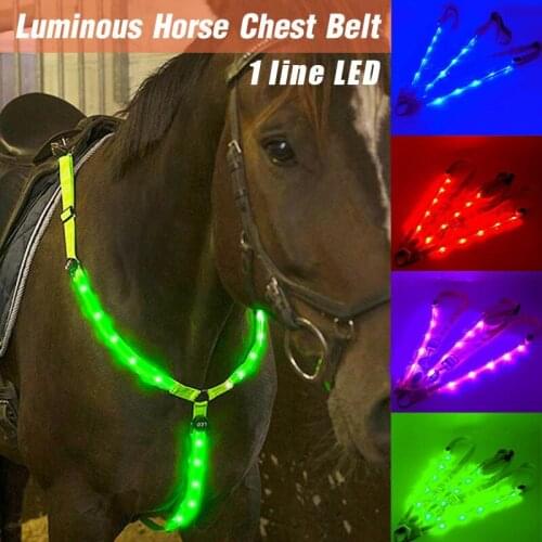 LED Horse Riding Belt Waterproof Nylon Horse Chest Belt Night Visible Breastplate Equitation Lighting Equestrian Equipment New