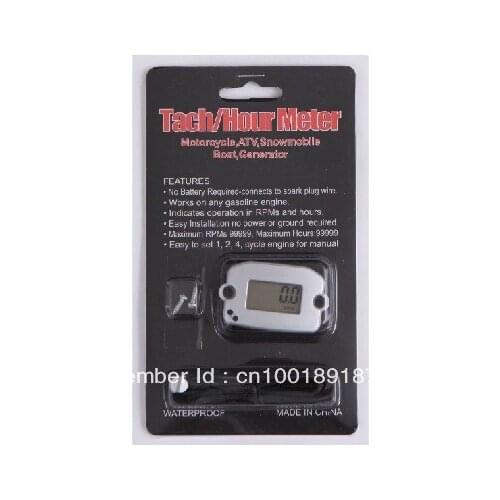 Newest Mini Waterproof Digital LCD 2 & 4 Stroke Spark Gas Engine Motorcycle Boat Tach Hour Meter Gauge Tachometer Timer