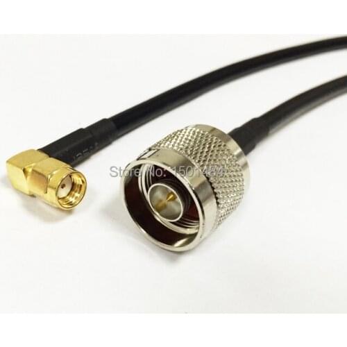 New RP-SMA Male Plug Right Angle Connector Switch N Male Plug Convertor RG58 Wholesale Fast Ship 50CM 20"Adapter