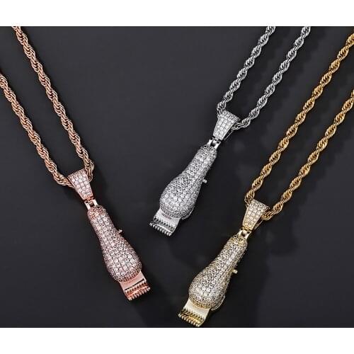 New Mens Razor Pendant High Quality Micro Pave Cubic Zirconia European and American Hip Hop Fashion Jewelry For Gift