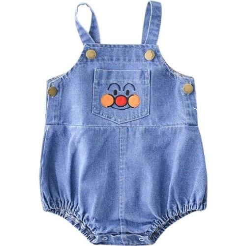 Newborn Baby Clothes Summer 2021 Girls Boy Cowboy Children Rompers Cartoon Jumpsuit Sling Strap Kids Outfits