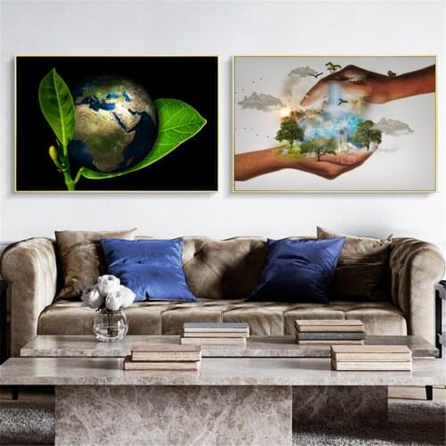 Protect The Earth Love The Nature Picture Poster Canvas Print Painting Wall Art Living Room Home Decoration