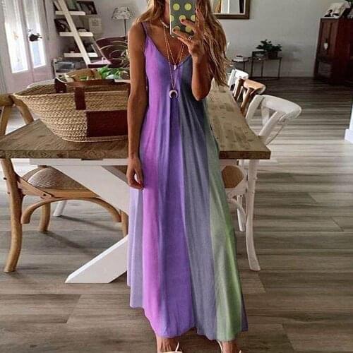 Maxi Dresses for Women Sexy V Neck Spaghetti Strap Long Dresses Plus Size Boho Ankle Length Sleeveless Party Club Dress Vestidos