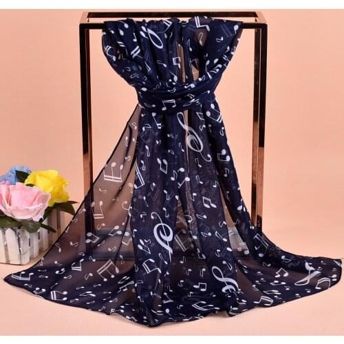 1PC Women Lady Musical Note Chiffon Neck Scarf Shawl Muffler Scarves High Quality Fabulous Elastic Beautiful Scarves