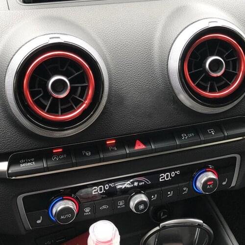 Car Styling For Audi A3 S3 Aluminium Alloy Air outlet sticker/Instrument Panel Air Outlet Decoration Ring